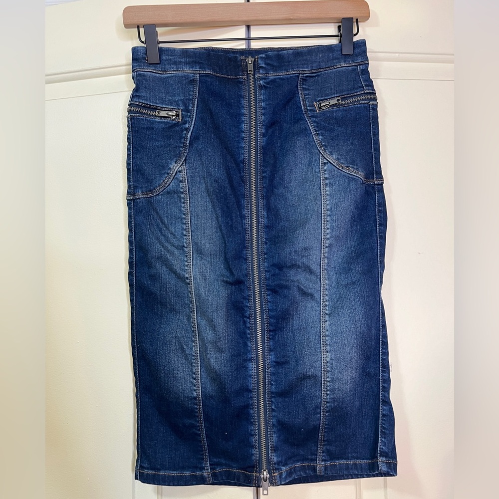 Blank NYC Dark Blue Denim Skirt
